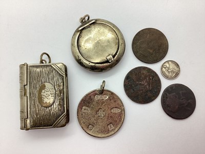 Lot 263 - A Hallmarked Silver Panel Pendant, of circular...