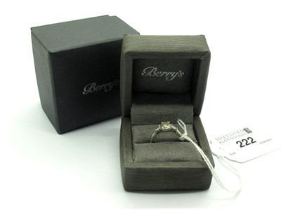 Lot 222 - A Modern 950 Platinum Three Stone Diamond Ring,...