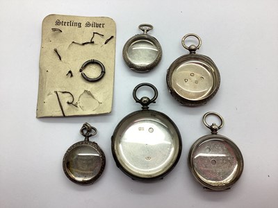 Lot 260 - Hallmarked Silver Pocket and Fob Watch Cases,...
