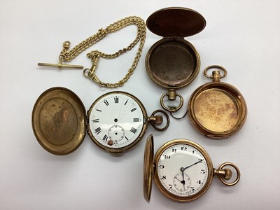 Lot 253 - Gold Plated Cased Hunter Pocket Watches,...