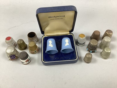 Lot 153 - Wedgwood; A Pair of Commemorative Thimbles,...