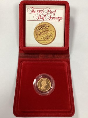 Lot 675 - 1980 Royal Mint Gold Proof Half Sovereign,...