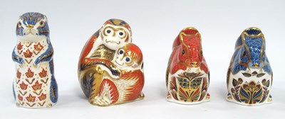 Lot 1179 - Four Royal Crown Derby Porcelain Paperweights -...