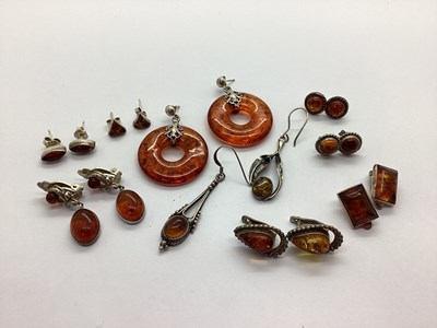 Lot 87 - A Collection of "925" and Other Amber Coloured...