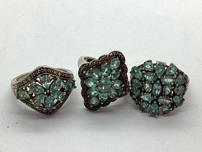 Lot 115 - A Small Collection of "925" Modern Cluster...