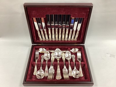 Lot 160 - A Canteen of Kings Pattern Sheffield Cutlery,...