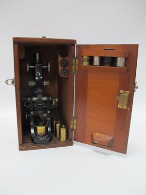 Lot 1397 - A J Swift and Son, London 'Army' Microscope in...