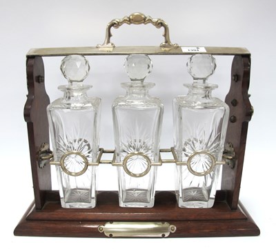 Lot 1394 - Oak Tantalus Circa 1920s with Silver Plated...