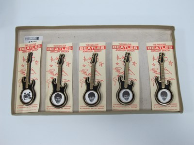 Lot 1349 - The Beatles, Guitar Brooches, Four band...
