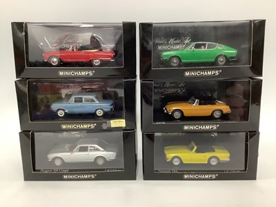 Lot 694 - Six Minichamps 1:43 Scale Diecast Model Cars...