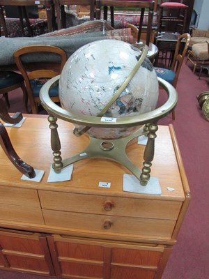 Lot 1630 - A mineral terrestrial globe on white ground on...