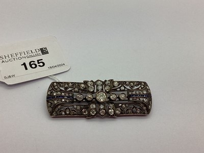 Lot 165 - A c.Early XX Century Diamond Set Panel Brooch,...
