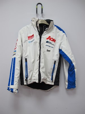 Lot 1509 - Dread White Nylon Motorcycle Jacket with Blue...