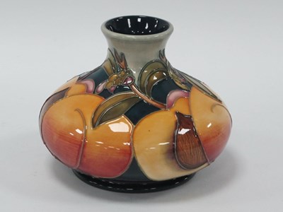 Lot 1277 - Moorcroft Pottery Peaches Design Squat Bulbous...
