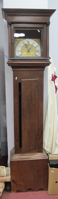 Lot 1571 - XVIII Century Oak Longcase Clock, with brass...