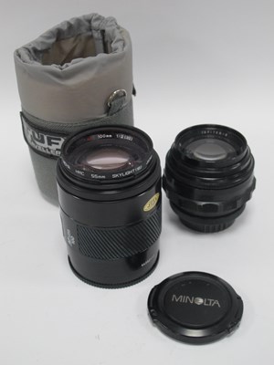 Lot 1354 - Camera Lenses; Jupiter-9 85mm f/2 together...
