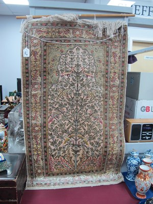 Lot 1387 - Kayseri Ipek Silk Tasselled Rug, tightly...