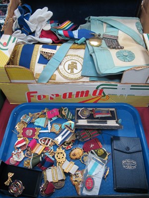 Lot 1422 - Masonic Regalia; Many badges including Charles...