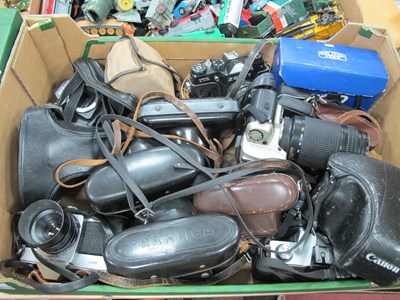 Lot 1104 - Cameras: Canon AV-1 with 50mm f/1.8, Nikon F60...