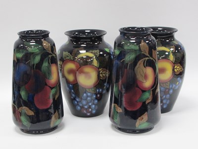 Lot 1299 - R. Stanley 'Jacobean Ware' Vases, of tapering...