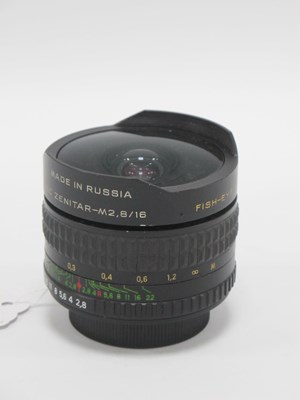 Lot 1353 - Camera Lens; Zenitar-M MC 16mm f/2.8 Fish-Eye...