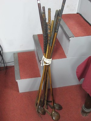 Lot 1405 - Various Hickory shafted golf clubs including...