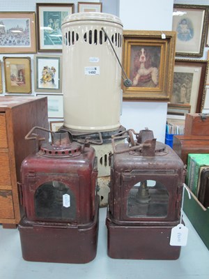 Lot 1492 - Railway Vintage Adlake Style Railway Lamp,...