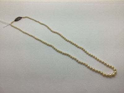 Lot 102 - A Long Single Strand Graduated Pearl Bead...