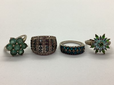 Lot 112 - A Modern Blue and White Diamond Set Dress Ring,...
