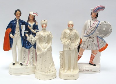 Lot 1204 - Staffordshire Pottery Figures of King Edward,...