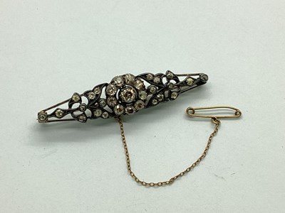 Lot 57 - A Decorative Antique Diamond Set Bar Brooch,...
