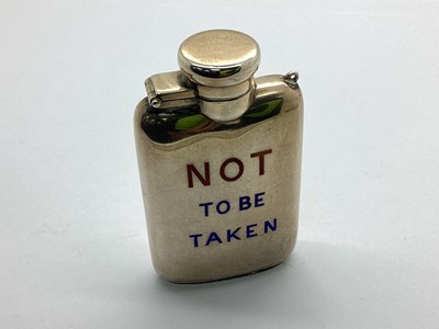 Lot 9 - A Novelty Hallmarked Silver Small Hip Flask,...
