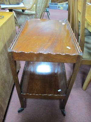 Lot 1620 - XX Century Mahogany Two-Tier Dinner Trolley,...