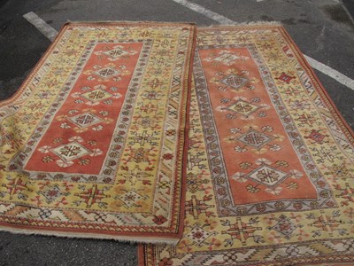 Lot 1614 - Pair of Middle Eastern Rugs, with a central...