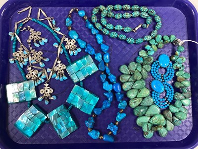 Lot 192 - Turquoise Multi Teardrop Short Necklace, snap...