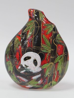Lot 1286 - Anita Harris 'Panda' Teardrop Vase, gold...