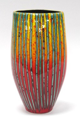 Lot 1201 - Anita Harris 'Brimstone' Triangle Vase, gold...