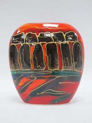 Lot 1322 - Anita Harris 'Stonehenge' Purse Vase, gold...
