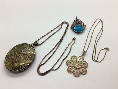 Lot 118 - A Large Hallmarked Silver Oval Locket Pendant,...