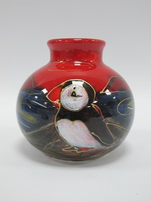 Lot 1328 - Anita Harris 'Puffin' Wide Top Marrakesh Vase,...