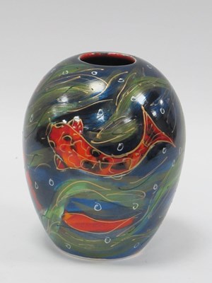 Lot 1278 - Anita Harris 'Koi Carp' Delta Vase, gold...