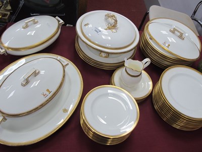 Lot 1243 - Gilt Greek Key Rimmed Dinner Ware by Phillips...