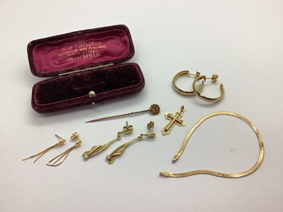 Lot 41 - A Pair of Modern Drop Earrings, stamped "375";...