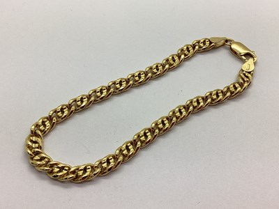 Lot 61 - A Modern Textured Curb Link Bracelet, of...