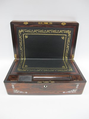 Lot 1393 - XIX Century Rosewood Writing Slope, with...