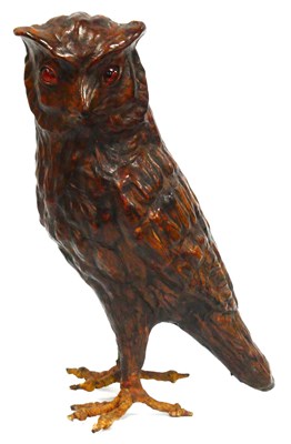 Lot 1321 - A Vintage Liberty Style Leather Bound Owl, in...