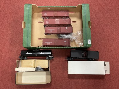 Lot 356 - Seven 0 gauge American freight cars; four box...