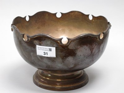 Lot 31 - A Hallmarked Silver Footed Bowl, RP, Sheffield...