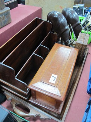 Lot 1428 - Brass Inlaid Hardwood Tray. Two sectional box...