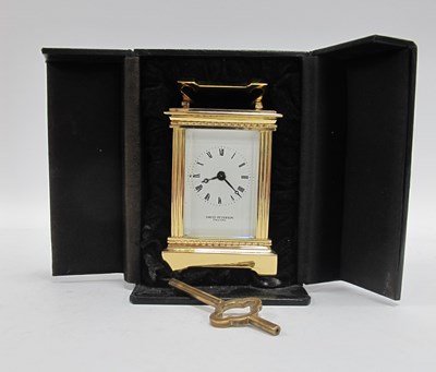 Lot 1472 - David Peterson Brass Cased Carriage Clock, 9cm...
